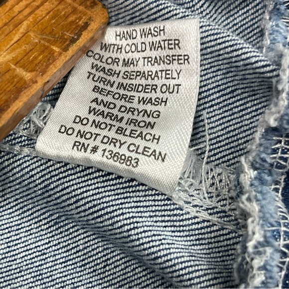 Blue NEW Denim Jean Hoodie Jacket zipper LABIJOU-Sz S Heather Black over size - Picture 13 of 13